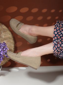 Carlton London - Brown Solid Slip-On Women Loafers