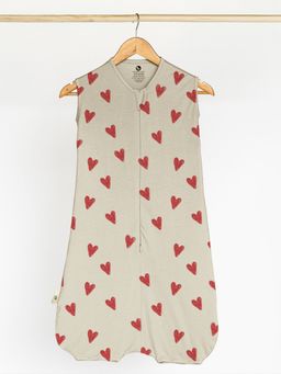 Cocoon Care - Organic Bamboo Sleeping Bag for Baby Boys and Girls, Heart Print