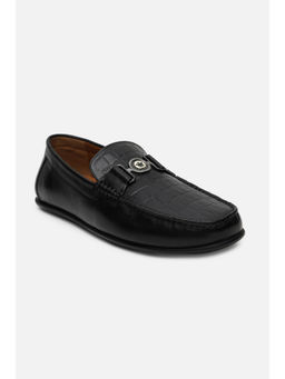 Louis Philippe - Men Black Slip-On Loafers