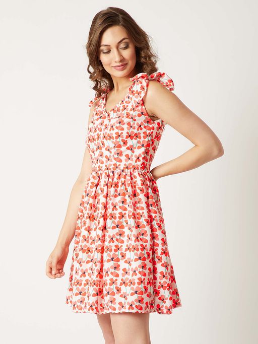 h&m floral skater dress Divided 8 Sleeveless Summer Flare Mini Retro Short dress in woven cotton with a fitted bodice and flared skirt NWT DIVIDED H&M Floral Scoop