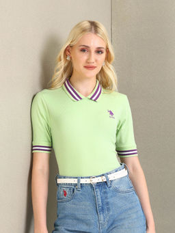 U.S. POLO ASSN. - Collar Neck Textured Polo T-Shirt