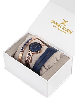 Daniel Klein - Blue Dial Analog Gift Set Watch with Bracelet For Womens (Pack of 3) - DK11794-5