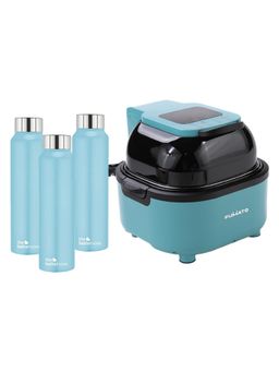 The Better Home - Set Of 2- Peek Through Air Fryer (Teal) & 3Pcs Simplex 1000Ml (Blue)