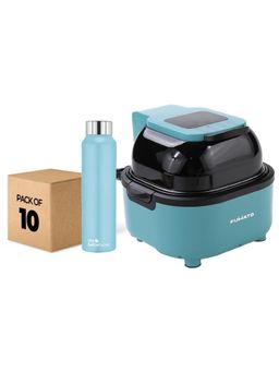 The Better Home - Set Of 2- Peek Through Air Fryer (Teal) & 10Pcs Simplex 1000Ml (Blue)