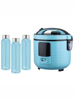 The Better Home - Set Of 2- Rice Cooker (Teal) & 3Pcs Simplex 1000Ml (Blue)