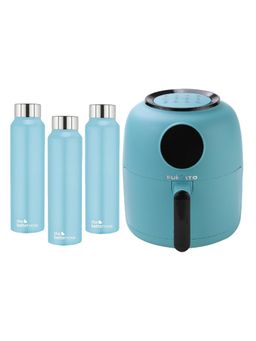 The Better Home - Set Of 2- Digital Air Fryer (Teal) & 3Pcs Simplex 1000Ml Bottle (Blue)