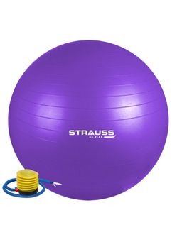Strauss - Rubber Anti-Burst Gym Ball, Round Shape, 65 cm (Purple)