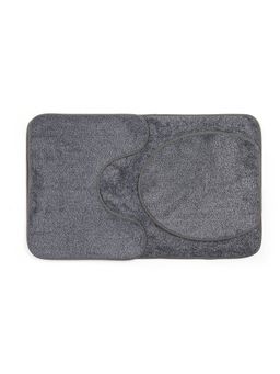 EZ Life - Luxe Gray Snow Fleece 3 Piece Bathroom Mats Set (L 80 x W 50 cms)