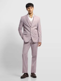 Arrow - Mens Dobby Pink Blazer With Pant & Waistcoat