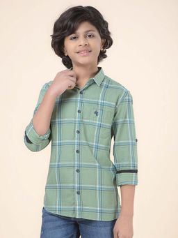 Cantabil - Boys Green Checks Casual Shirt