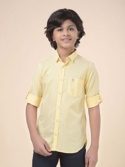 Cantabil - Boys Yellow Solid Casual Shirt