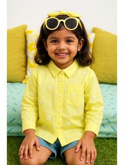 Somersault - Yellow Daisy Embroidery Cotton Shirt