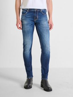 Antony Morato - Mens Blue Washed Mid Rise Super Skinny Fit Jeans