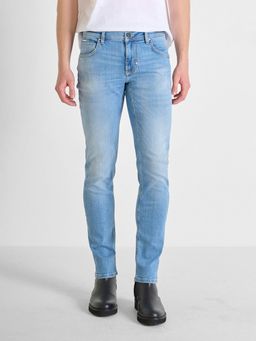 Antony Morato - Mens Blue Washed Mid Rise Super Skinny Fit Jeans