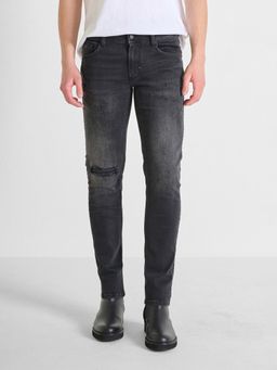Antony Morato - Mens Black Washed Mid Rise Super Skinny Fit Jeans