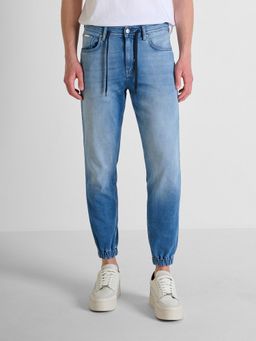 Antony Morato - Mens Blue Washed Mid Rise Skinny Fit Jogger Jeans