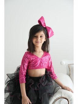 devils n angels - Black Coloured Skirt & Top Birthday Dress for Girls (Set of 2)