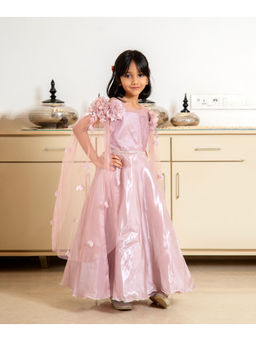 devils n angels - Girls Pink Wedding Wear Gown