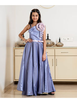 devils n angels - Purple One Shoulder Party Gown