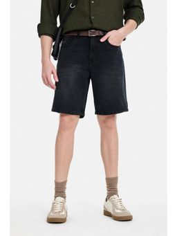 Snitch - Black Washed Regular Casual Shorts for Men