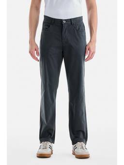Snitch - Charcoal Grey Washed Straight Casual Trouser for Men