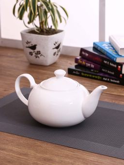 CLAY CRAFT - Fine Ceramic White Tea Kettle for Serving Purpose