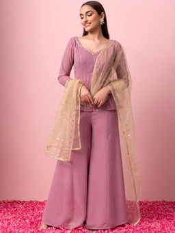 Indya - Gold Embellished Mesh Dupatta