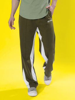 WEARDUDS - Floppy Flared Contrast Trackpant Olive