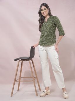 CRIMSOUNE CLUB - Women Beige Wide Leg Cargo Jeans
