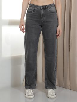 CRIMSOUNE CLUB - Women Grey Straight Jeans