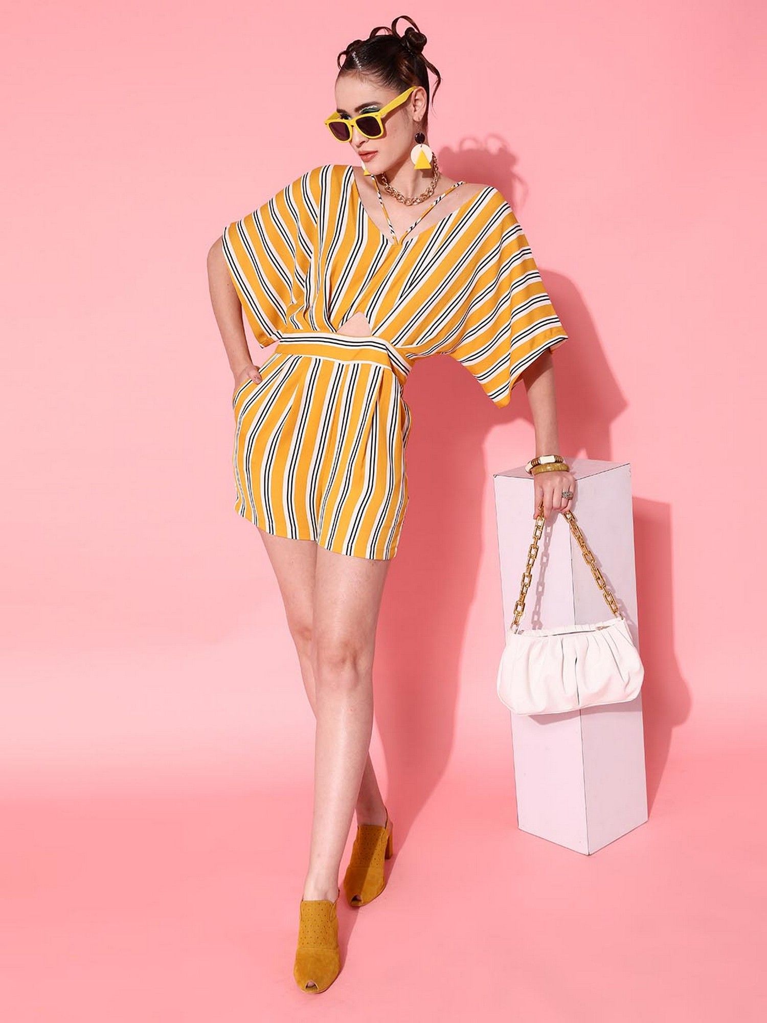 street 9 Yellow Cut-Out Playsuit-picture-34