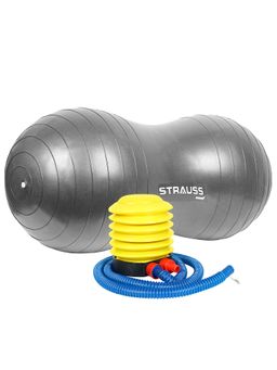 Strauss - Rubber Anti-Burst Gym Ball, Peanut Shape, 95X45 cm (Grey)