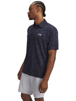 Under Armour - Mens Play Off 3.0 Printed Navy Blue Polo T-Shirt