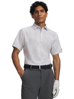 Under Armour - Mens Drive Printed Grey Polo T-Shirt