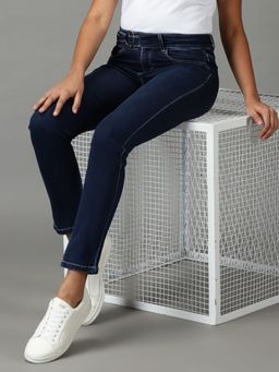 SHOWOFF - Women's Stretchable Clean Look Navy Blue Super Skinny Fit Jeans