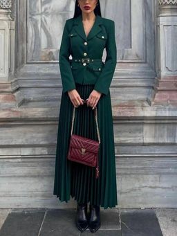 MISS MOSA BY AKANKSHA - Emma Coord Set with Belt Green