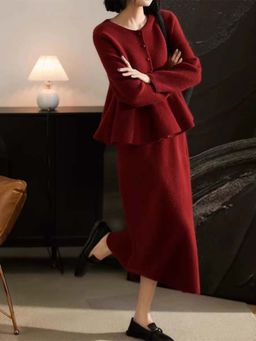 MISS MOSA BY AKANKSHA - Kaison Luxe Premium Winter Coord Set Maroon