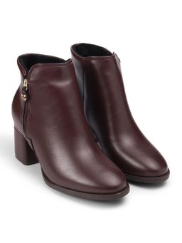 MODARE - Burgundy Block Heel Chelsea Boots