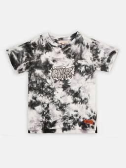 ANGEL & ROCKET - Boys Grey Tie Dye Graffiti Tee