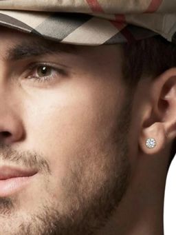 OOMPH - White Cubic Zirconia Gold Tone Earrings