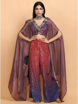 Arpita Sulakshana - Suhani Kohli In Dusty Mauve Cheap Thrills Cape With Palazzo And Blouse