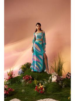 Rukinder Kumar - Dye Print Cape with Co-Ord Set