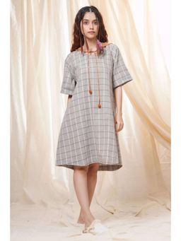 Thread Game - Hand Crafted- Organic Cotton Relaxed Fit Grey Hoodie Dress