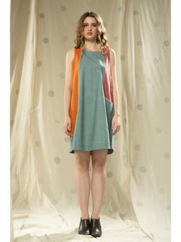Thread Game - Soft Neutrals- Color Blocked Allergy-Free Sleeveless Dress