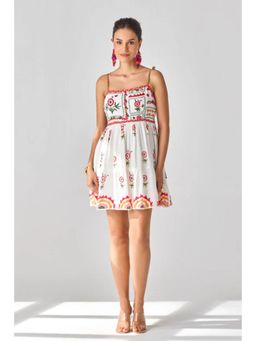 Verb - Ivory Tashi Embroidered Mini Dress