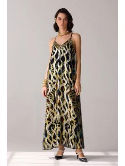 Verb - Black Romi Beaded Lurex Maxi Dress