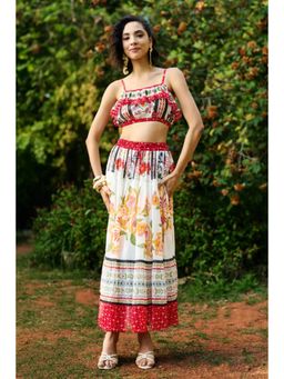 Verb - Iris Embroidered Crop Top With Skirt