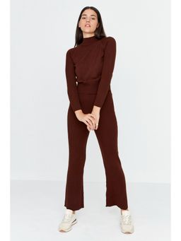 Trendyol - Womens Brown Textured Co-Ord (Set of 2)