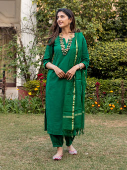 DIMPLE DESIGN STUDIO - Bottle Green Doria (Set of 3)