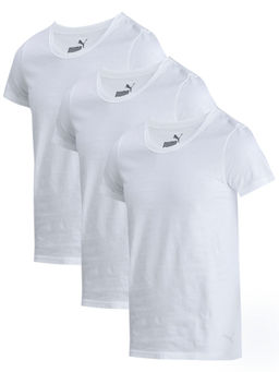 Puma - Basic Crew Mens White Vest (Pack of 3)